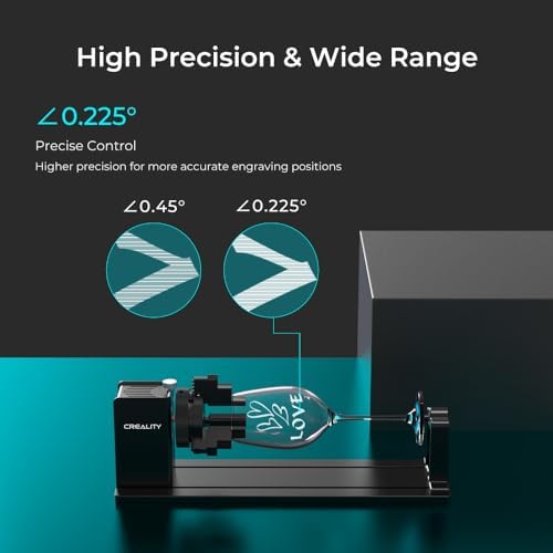 Creality Rotary Kit Pro, Laser Rotary Roller 3 in 1 Multi-Function Engraving Accessories for Laser Engraver, Jaw Chuck Rotary for Engraving Wine Glass, Baseball Bat, Ring and Most Cylindrical Objects