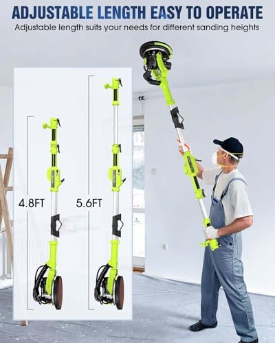 MYTOL 7.2A Drywall Sander with Vacuum, LED, 6-Speed