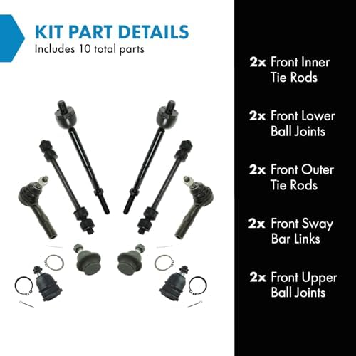TRQ Front Steering & Suspension Kit Ball Joint Sway Bar Stabilizer Link Tie