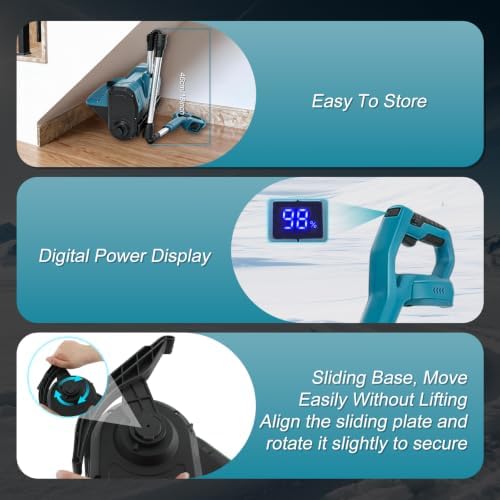 Brushless Cordless Snow Shovel Fit for Makita 21V Battery, 12 Inch Power Snow Blower Bare Tool with 12" Detachable Sled Wheels, Dual 45° Directional Vanes for Driveway,Steps, Patio, Sidewalk