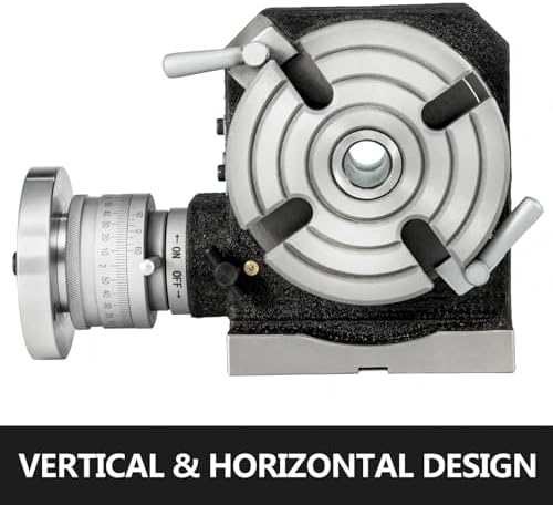 4inch Rotary Table Horizontal Vertical Milling Table, 4-Slot with Indexing Plate Set for Precision Milling Drilling (4 inch 4-Slot)