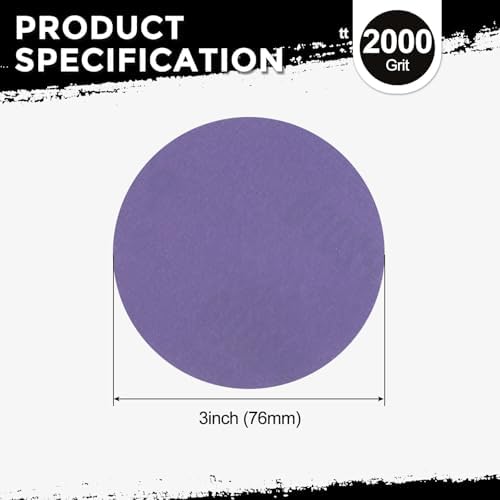 35Pcs Sanding Discs 3In 2000Grit Hook and Loop Sandpapers Purple