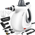 Phueut Pressurized Handheld Multi-Surface Natural Steam Cleaner with 12 pcs Accessories, Multi-Purpose Steamer for Home Use, Steamer for Cleaning Floor, Upholstery, Grout and Car (Grey)