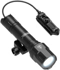 Feyachi Rifle Light 1200LM 22500Candela WL25 Tactical AR Flashlight LED Outdoor Light with Pressure Switch & Picatinny/Mlock Rail Mount, 3 Modes - High/Low/Strobe
