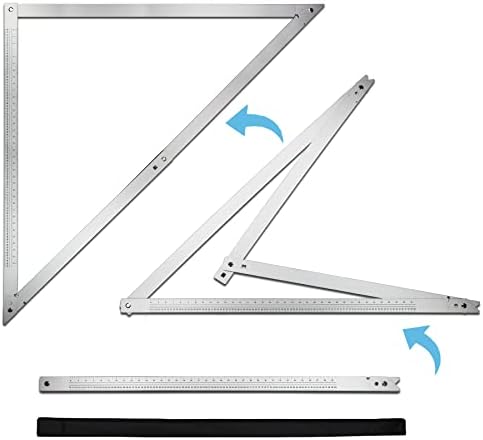 48 Aluminum Folding Square | Adjustable 45° & 90° Angles for Framing/Roofing/Staircases | Professional Woodworking & Construction Triangle Ruler Tool
