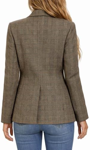 Mina Self 2026 Women's Fall Tweed Blazer Plaid Jacket Business Casual Coat
