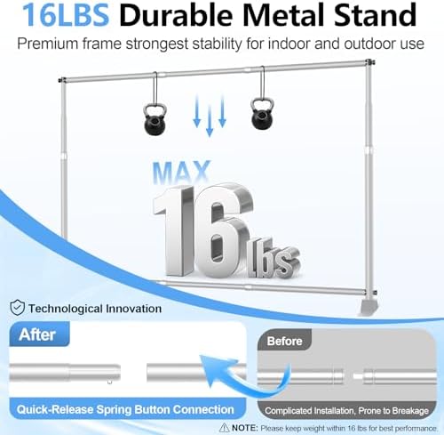 10x8FT Banner Stand, Heavy Duty Step and Repeat Stand, Silver