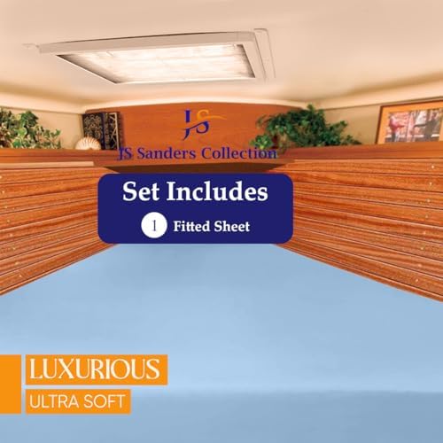 JS Sanders AFT Berth Boat Sheet 1 Pcs 600 TC Egyptian Cotton, Light Blue