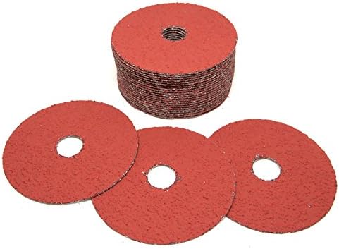 Benchmark Abrasives 4 1/2 Inch Sanding Discs Ceramic Resin Fiber Grinding Disc for Grinding, Stripping on Wood, Fiberglass, Metal, 7/8" Arbor Angle Grinder Sanding Disc, 25 Pack - 60 Grit