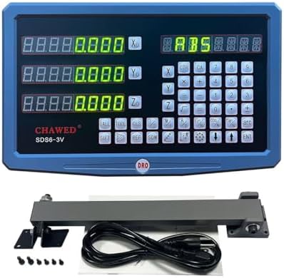 DRO Digital Readout 2 Axis 3 Axis Screen DRO Readout Display Linear Scale for Bridgeport/Knee Mill Milling Machine Lathe Machine Tools (SDS6-3V)