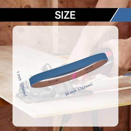 1x30 Inch Sanding Belts 21 Pcs 7 Grits Sizes (3 Each of 40/60/80/120/150/240/400 Grits) Heavy Duty Belt Sander Zirconia Belt Sander Paper for Wood, Metal, Stainless Steel, Cars, and Furniture