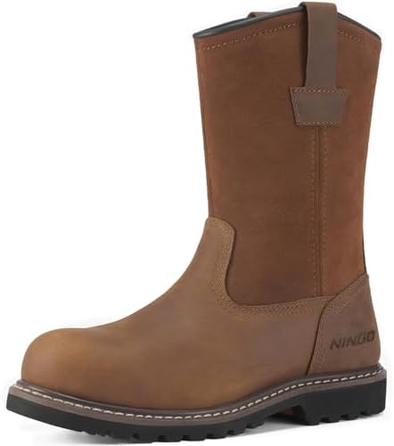 HISEA NINGO Steel Toe Work Boots for Men, Waterproof Wellington Boots