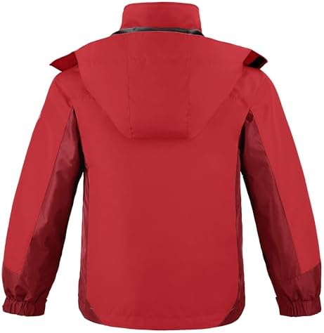 wantdo Boys' 3-in-1 Ski Jacket Fleece-Lined Winter Coat Hooded Raincoat