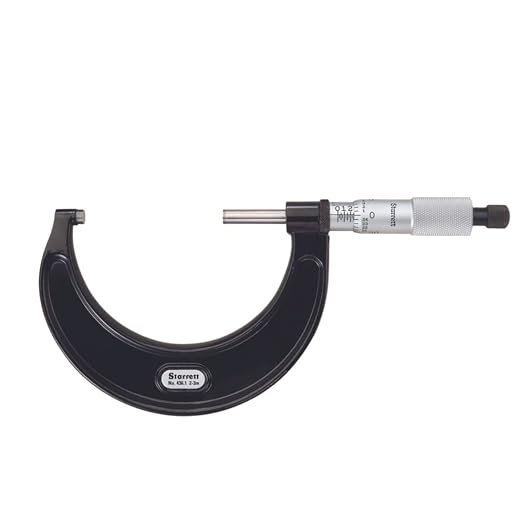 Starrett Outside Micrometer with One-Piece Spindle, Satin Chrome Finish and Tapered Frame - Quick and Easy Adjustment, 2-3" Range, .0001" Graduation - T436.1XRL-3