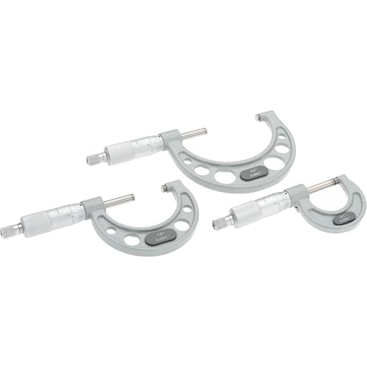 3-Piece SPI 17-634-7 Calibrated Mechanical Outside Micrometer Set: 0 to 3 inch Range