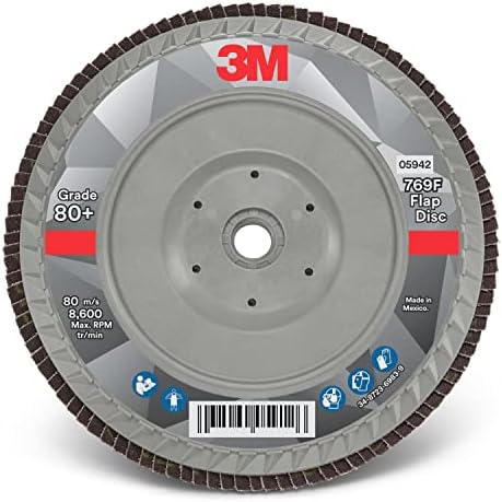 3M Flap Disc, 769F, 80+, T27 Quick Change, 7 in x 5/8 in-11