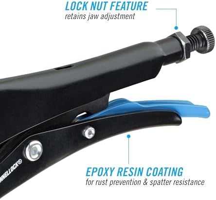Channellock Locking Pliers 102-5 - Curved Jaw With Cutter, Epoxy Resin Coating, Forged Steel - 5 In