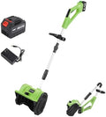 Battery Snow Blower,Snow Blower with Battery and Adjustable Handle,11" Clearing Path, 26' Throwing Distance,Electric Snow Thrower for Driveway Clearing,Green-1Battery