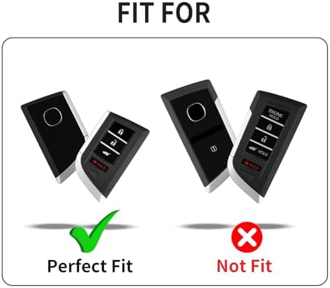 T-carbon Key Fob Cover Fits Acura MDX 2024 4 Buttons Smart Remote Keyless Accessories,Glass Fiber Key Case Protector Compatible with Acura Integra RDX RLX NSX ILX TLX TLX-L CDX 2022-2025 with Keychain