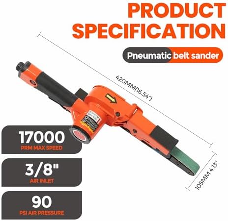 3/4" x 20.5" Air Belt Sander with 12Pcs Zirconia 40/60/80/120 Grit Belts