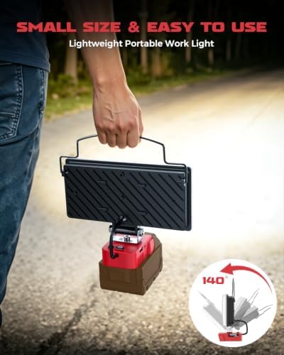 Cordless LED Work Light Compatible with Milwaukee 18V Battery - Flood Construction Light Emergency Portable for Work Shop | Car Repair | Outdoor - 145W 14500Lumen with USB & Type-C(Tool Only)