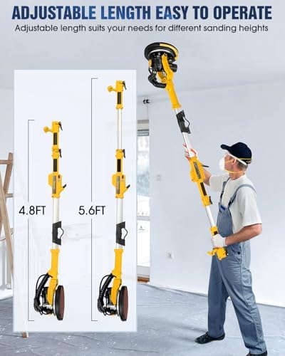 MYTOL 7.2A Drywall Sander with Vacuum, LED, 6-Speed