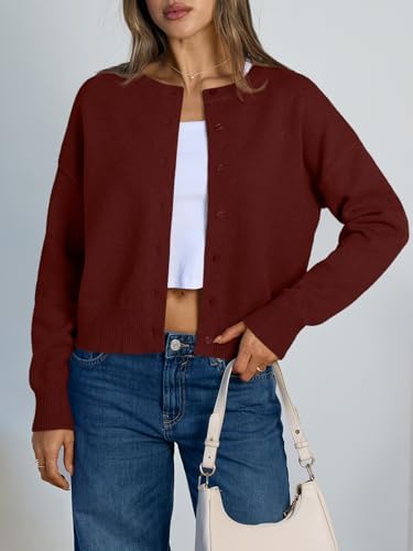 Trendy Queen Cropped Cardigan Sweaters for Women Fall Fashion Clothes 2026