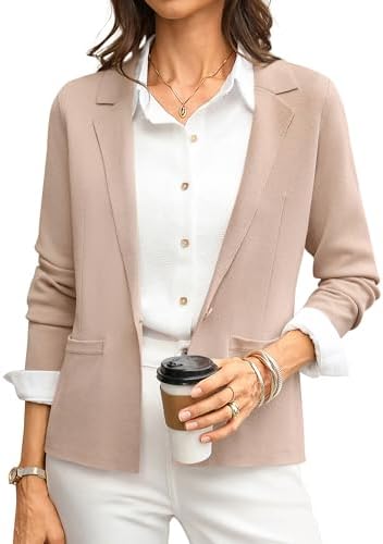 GRACE KARIN Womens Sweater Blazer Jackets Business Casual Work Cardigan