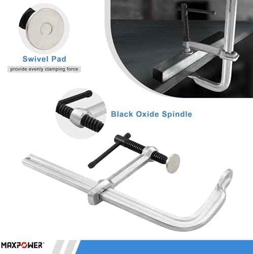 MAXPOWER Thick Rail F Clamp, 12" Opening, 5-5/8" Throat