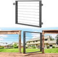 Outdoor Gate Integrated Welding Cable Railing Gate for Wood Metal Cable Railing System Stainless Steel Fence Gate (Left Hand in Swing, Black)