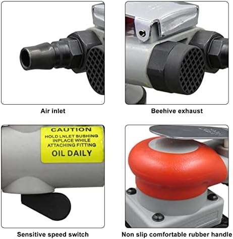 Surfprep Sander, Alloy Steel Air Squares Air Sander，75x100mm Sanding Machine for Wood, Composites, Metal, Car Beauty