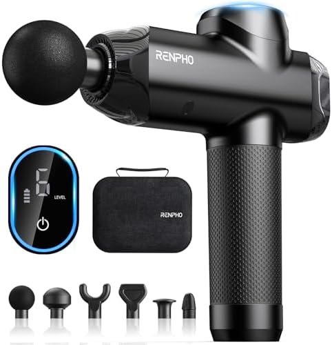 RENPHO Power Massage Gun Deep Tissue, 12mm Amplitude, Professional Massager