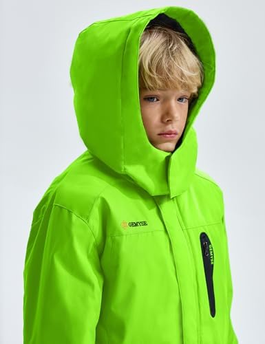 GEMYSE Boy's Waterproof Ski Snow Jacket Fleece Kids Winter Coat with Hood