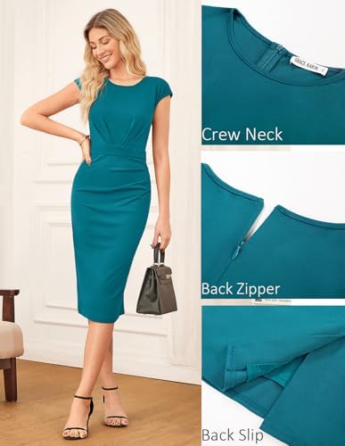 GRACE KARIN Women's Cap Sleeve Bodycon Work Business Office Midi Dress