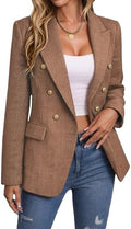 Mina Self 2026 Women's Fall Tweed Blazer Plaid Jacket Business Casual Coat