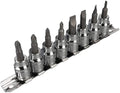 Performance Tool W38860 8-Piece 3/8 in. Drive Screwdriver Bit Socket Set | Automotive SAE slotted and Phillips S2 steel bits. Chrome vanadium sockets. Includes steel socket clip rail