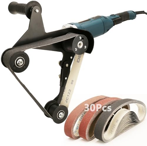 Pipe Belt Sander - 1280W Industrial Grade Pipe Tube Polishing Sandingwith 6 Variable Speeds,Suitable for Polishing Various Circular Pipe Materials,Woodworking and Metal Rust Removal (30Pcs Belts).