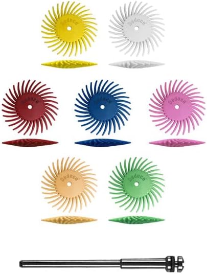 Dedeco Sunburst 5/8" TC Knife-Edge Radial Disc Assortment – 57-Piece Kit – Multi-Grit Set for Cleaning, Smoothing & Finishing
