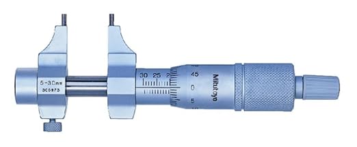 Mitutoyo 145-185 Vernier Inside Micrometer, Caliper Type, 5-30mm Range, 0.01mm Graduation, +/-0.005mm Accuracy | Caliper Type