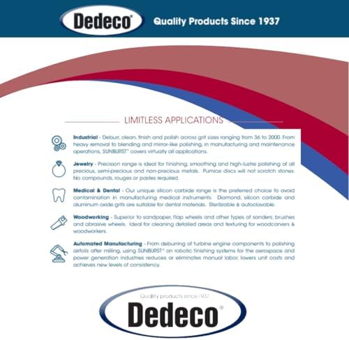 Dedeco Sunburst Radial Bristle Disc 1 Pack - 8" Straight - Red 220 Grit (Standard) - Aluminum Oxide for Polishing & Finishing
