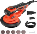 VEVOR 6-Inch Random Orbital Sander 400W Brushless Orbital Sander, 4000-10000RPM 7 Speeds Electric Palm Sanders with 10PCS Sandpapers, Dust Bag & Vacuum Hose for Woodworking Detailing Sanding