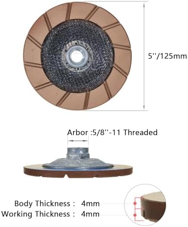 5" Ceramic Bond Diamond Cup Wheel for Concrete, 5/8-11, 400 Grit