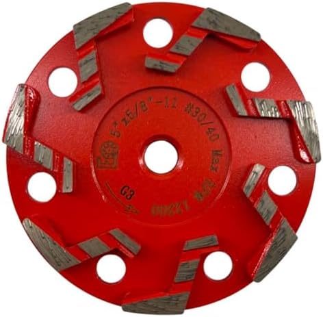 5" S Segment Grinding Wheels, #30/40 Grit, 5/8"-11 Threaded Arbor