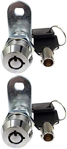 1" Tubular Cam Lock (90° Chrome, 2-Pack) RV Toolbox Cabinet Replacement