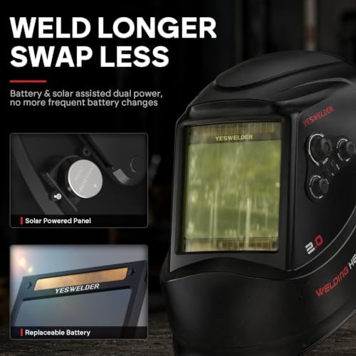 YESWELDER Auto Darkening Welding Helmet, Large View, LYG-M800H