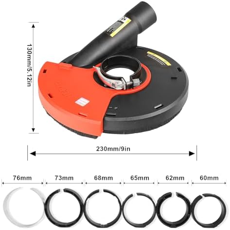 HERZO Universal Surface Grinding Dust Shroud for 9 Inch Angle Grinder Grinding Task