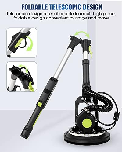 MYTOL 7.2A Drywall Sander with Vacuum, LED, 6-Speed