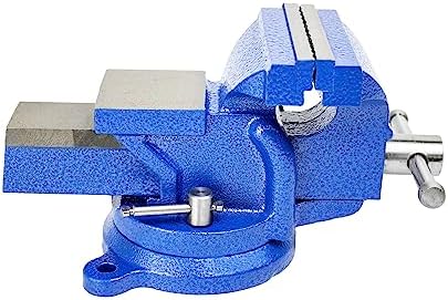 HFS(R) 5" Heavy Duty Bench Vise Anvil with 360° Swivel Locking Base Desktop Clamp (16LBS) - FS Blue Design