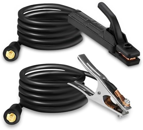 SSIMDER Electrode Holder Set with Cable & Ground Clamp 300A Stick Welding