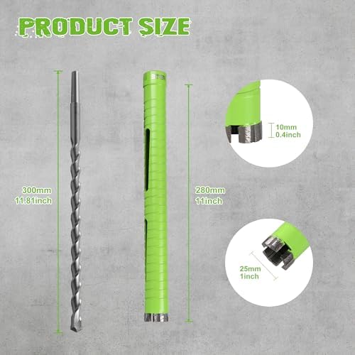 1 Inch Dry Core Drill Bit with Pilot Bit and 2 Pcs Adapters